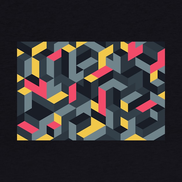 Yellow red geometric by diiiana